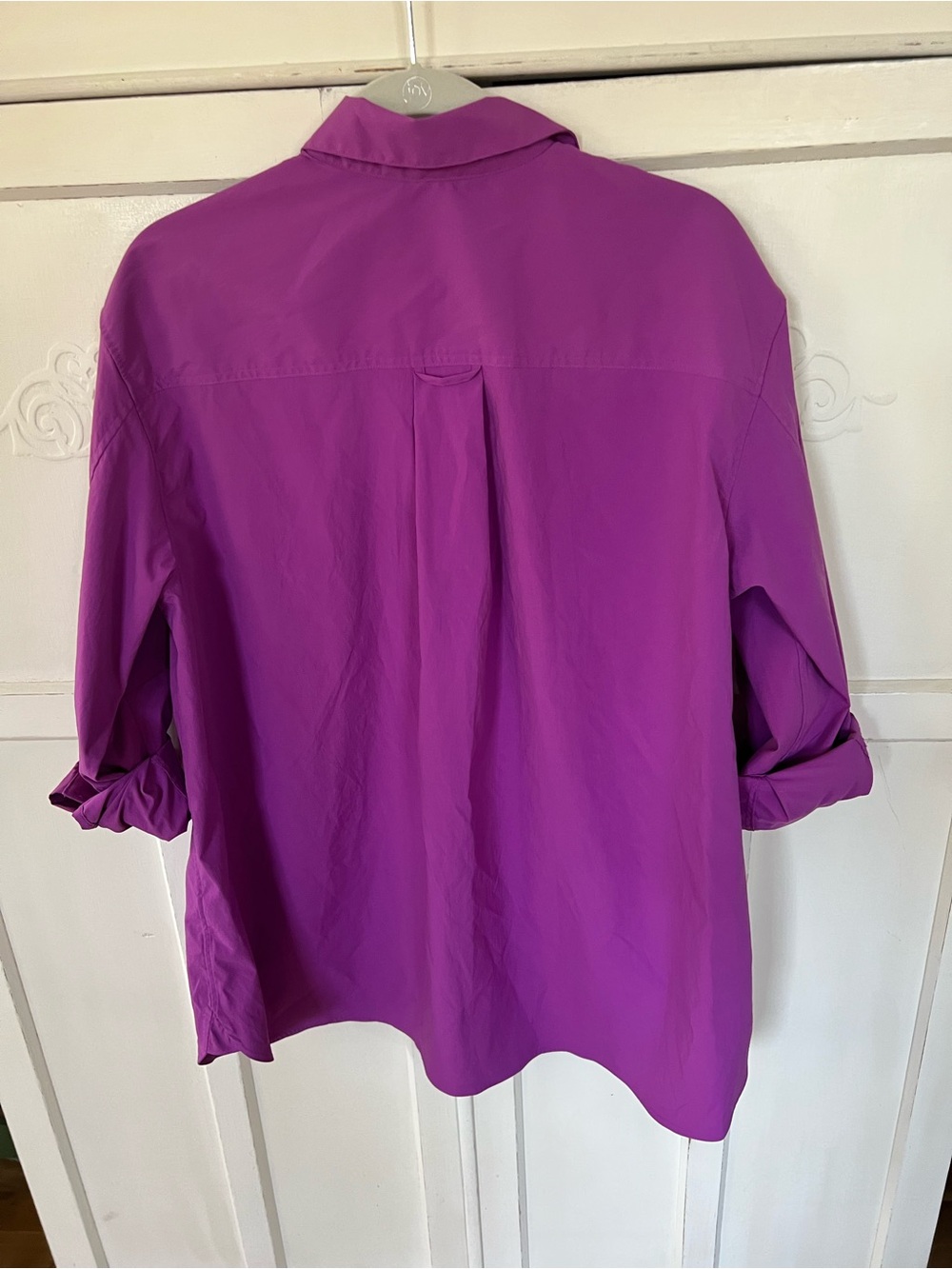Athleta Oversized Poplin Top
Performance Jazzy Purple Button Front Size Large - Picture 3 of 4